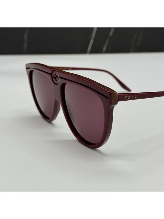 Gucci GG0732S 003 Burgundy Shield Sunglasses Authentic NEW main image 5